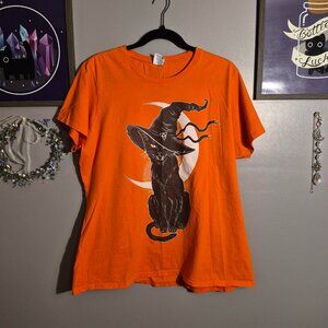 Orange Black Cat T-Shirt